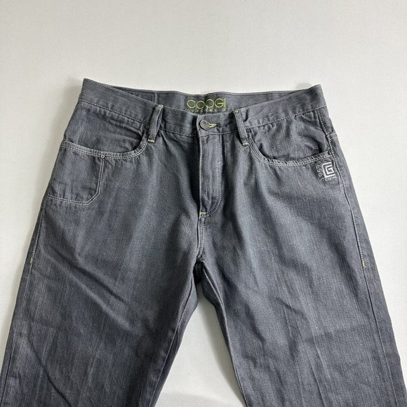 Vintage Mens COOGI Australia Straight Leg Jean Retro Y2K W36 L34 Gray Zip Pocket - Picture 3 of 10